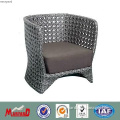 Outdoor modern single sofa synthetic rattan chair with cushion